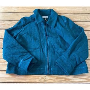 NWT $120 Rye Grass Full Zip Collared Jacket Size 1X Women’s Green